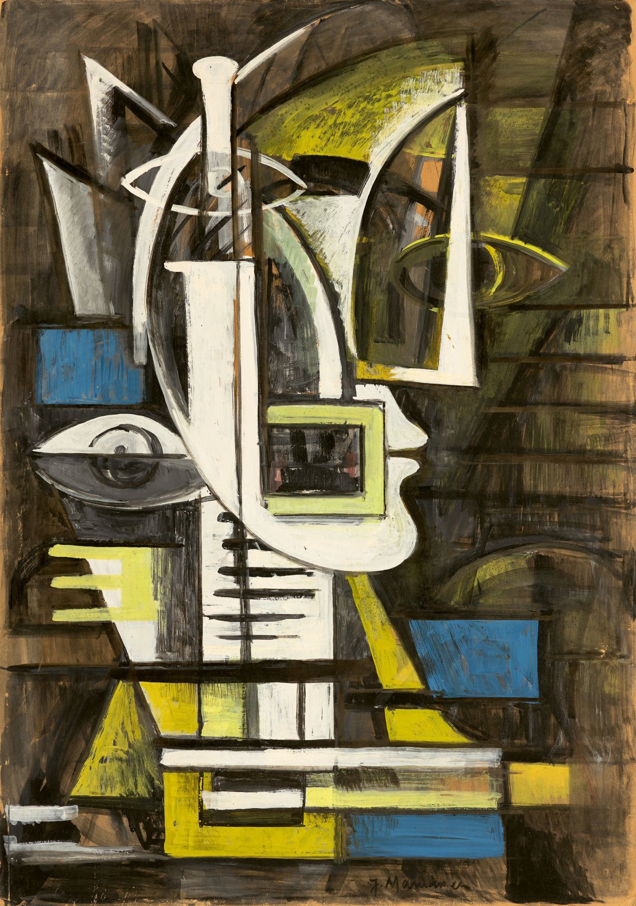This picture shows the following artwork: Jeanne Mammen. „Dreiaug“ („Kopf“). Circa 1943-45.