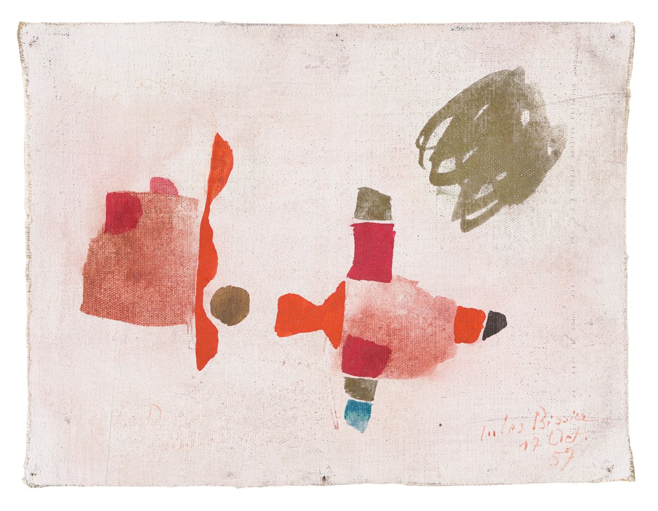 Auf diesem Bild ist das folgende Kunstwerk zu sehen: Julius Bissier. „17 Oct. 57“. 1957.
