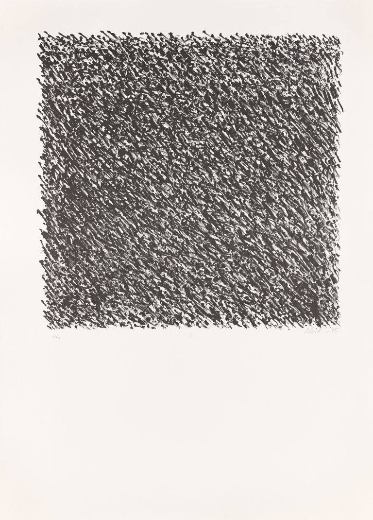 Auf diesem Bild ist das folgende Kunstwerk zu sehen: Günther Uecker. „Manuelle Strukturen“. 1975.