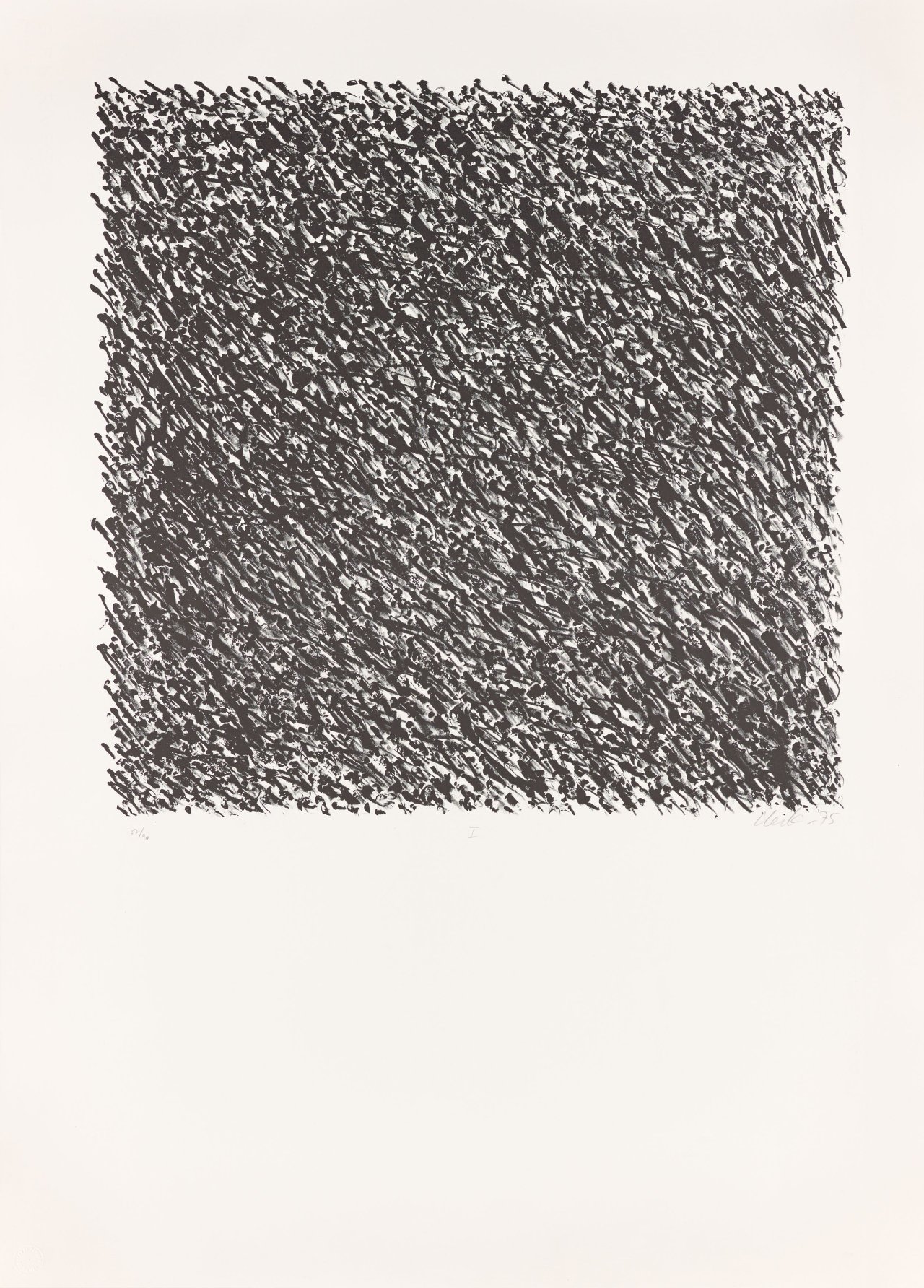 Auf diesem Bild ist das folgende Kunstwerk zu sehen: Günther Uecker. „Manuelle Strukturen“. 1975.