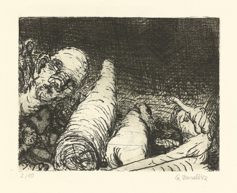 Auf diesem Bild ist das folgende Kunstwerk zu sehen: Georg Baselitz. „Ohne Titel“. 1964/65.