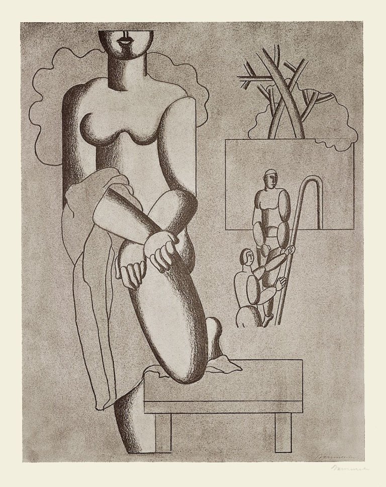Auf diesem Bild ist das folgende Kunstwerk zu sehen: Willi Baumeister. „Sport und Maschine“. 1929.