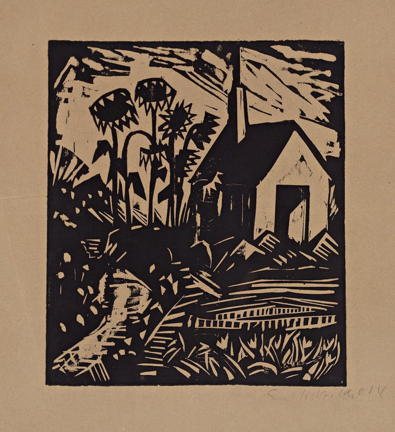 Auf diesem Bild ist das folgende Kunstwerk zu sehen: Erich Heckel. „Gärtnerei“. 1913.