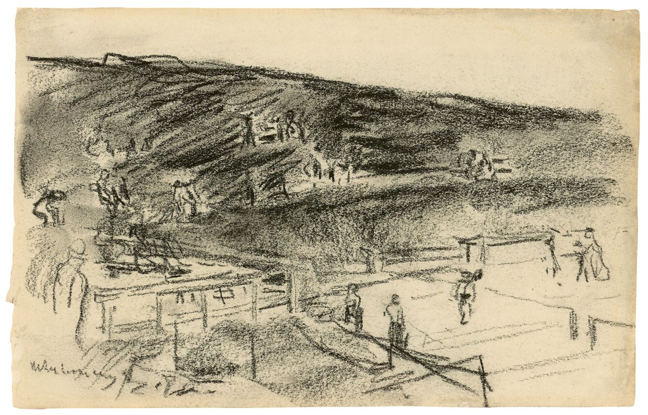 This picture shows the following artwork: Max Liebermann. Tennisplatz in Noordwijk. Circa 1911.