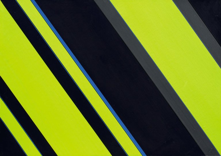 Auf diesem Bild ist das folgende Kunstwerk zu sehen: Günter Fruhtrunk. „Intention Blau“. 1979/80.