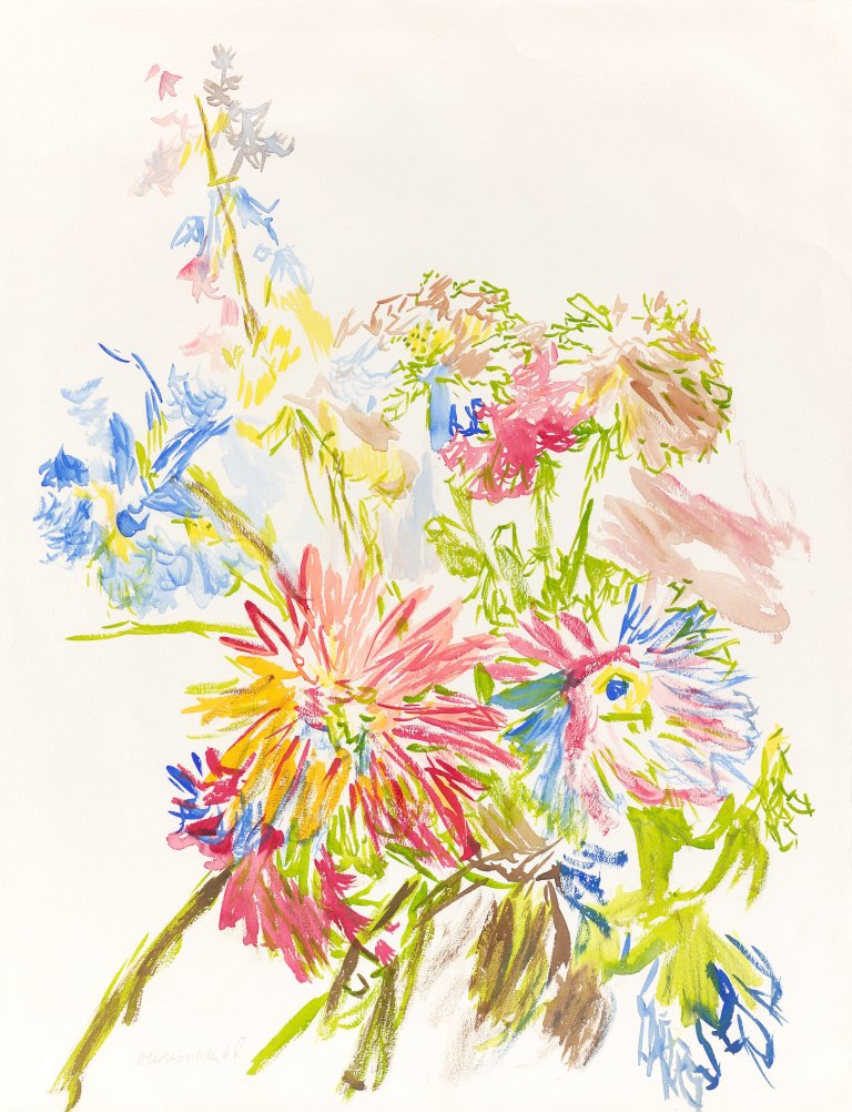Auf diesem Bild ist das folgende Kunstwerk zu sehen: Oskar Kokoschka. Blumen. 1968.