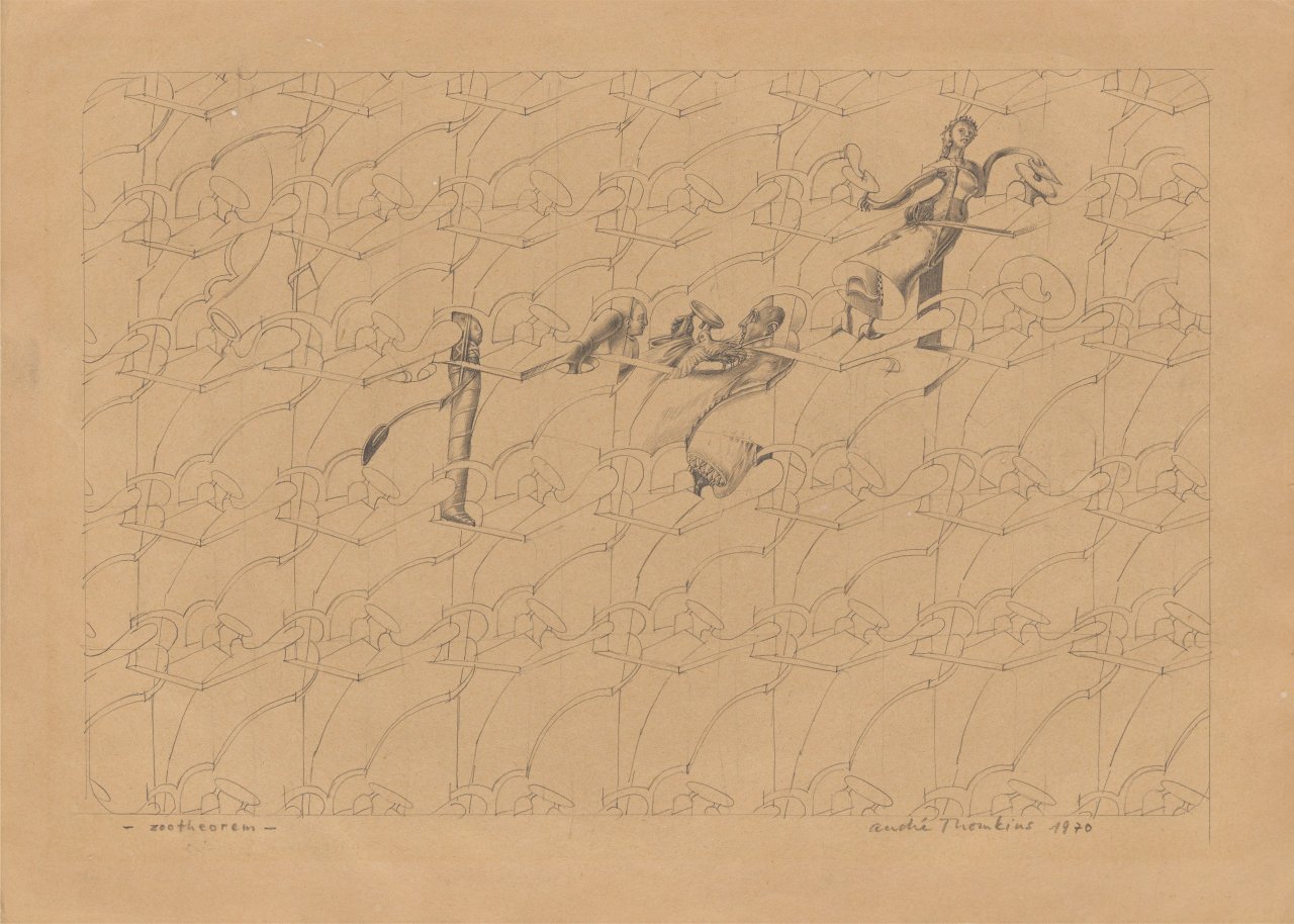 This picture shows the following artwork: André Thomkins. ”zootheorem”. 1970.