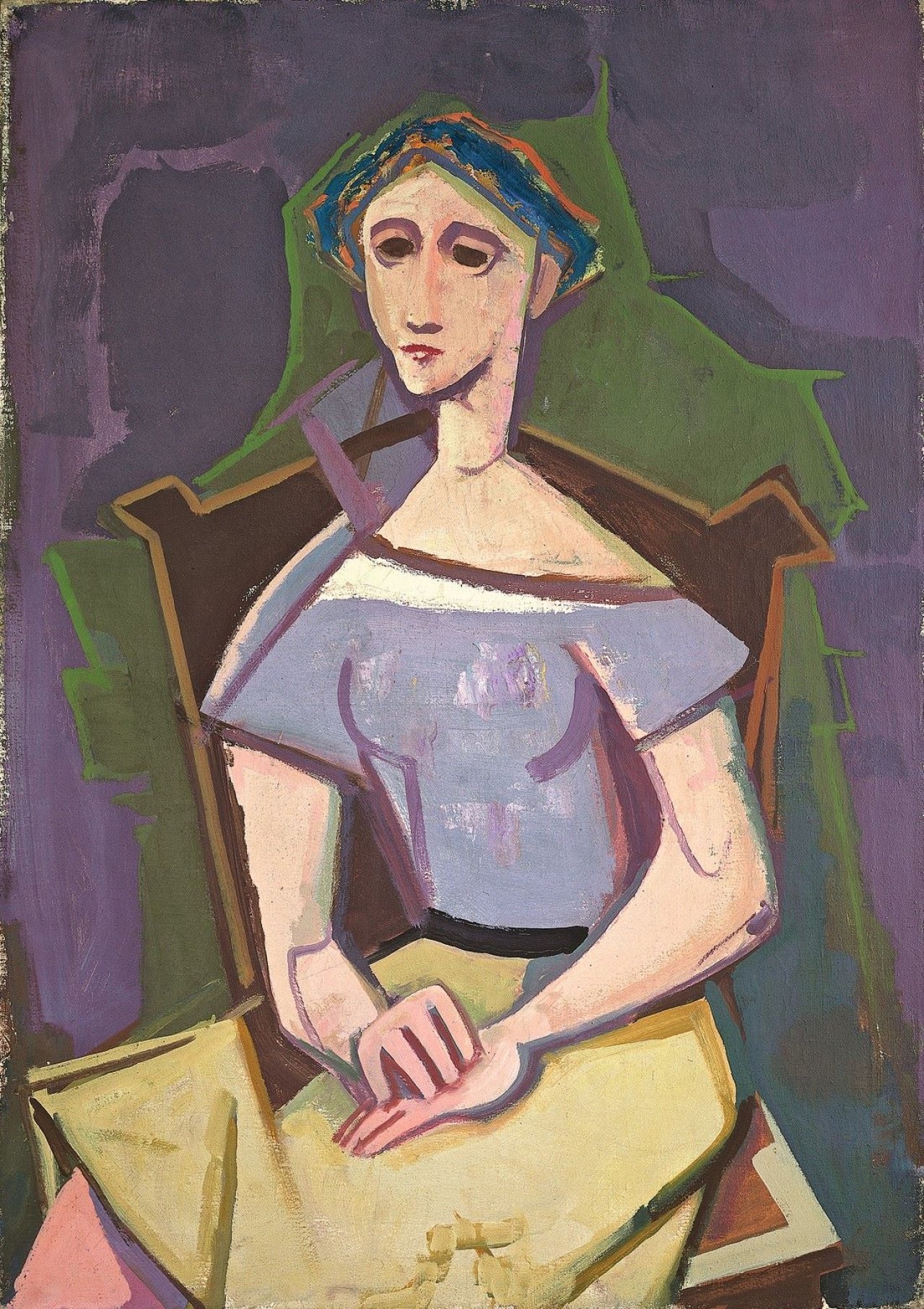 Auf diesem Bild ist das folgende Kunstwerk zu sehen: Karl Hofer. „Sitzende Dame“. (Vor) 1955.