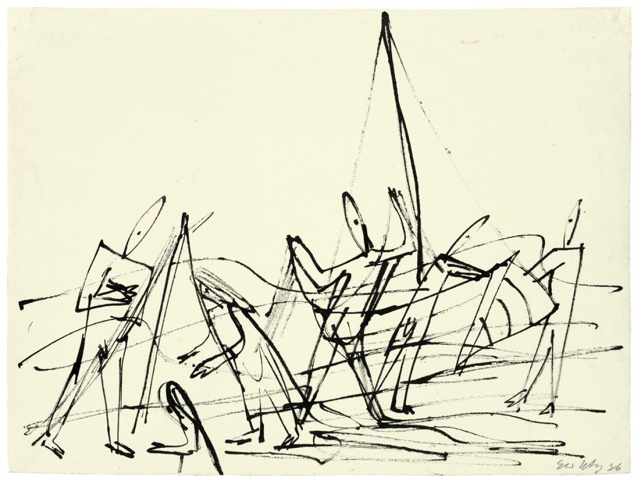 Auf diesem Bild ist das folgende Kunstwerk zu sehen: Ernst Wilhelm Nay. Ostseefischer. 1936.