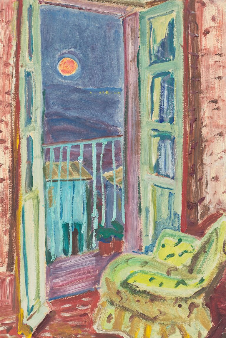 Auf diesem Bild ist das folgende Kunstwerk zu sehen: Arnold Balwé. Blick aus dem Fenster. Um 1948.