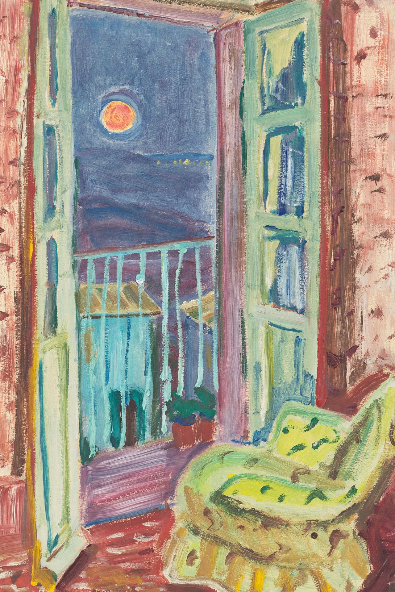 Auf diesem Bild ist das folgende Kunstwerk zu sehen: Arnold Balwé. Blick aus dem Fenster. Um 1948.