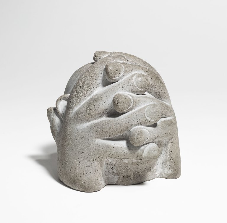 Auf diesem Bild ist das folgende Kunstwerk zu sehen: Rainer Kriester. „Kleiner Gedankenkopf“. Um 1976.