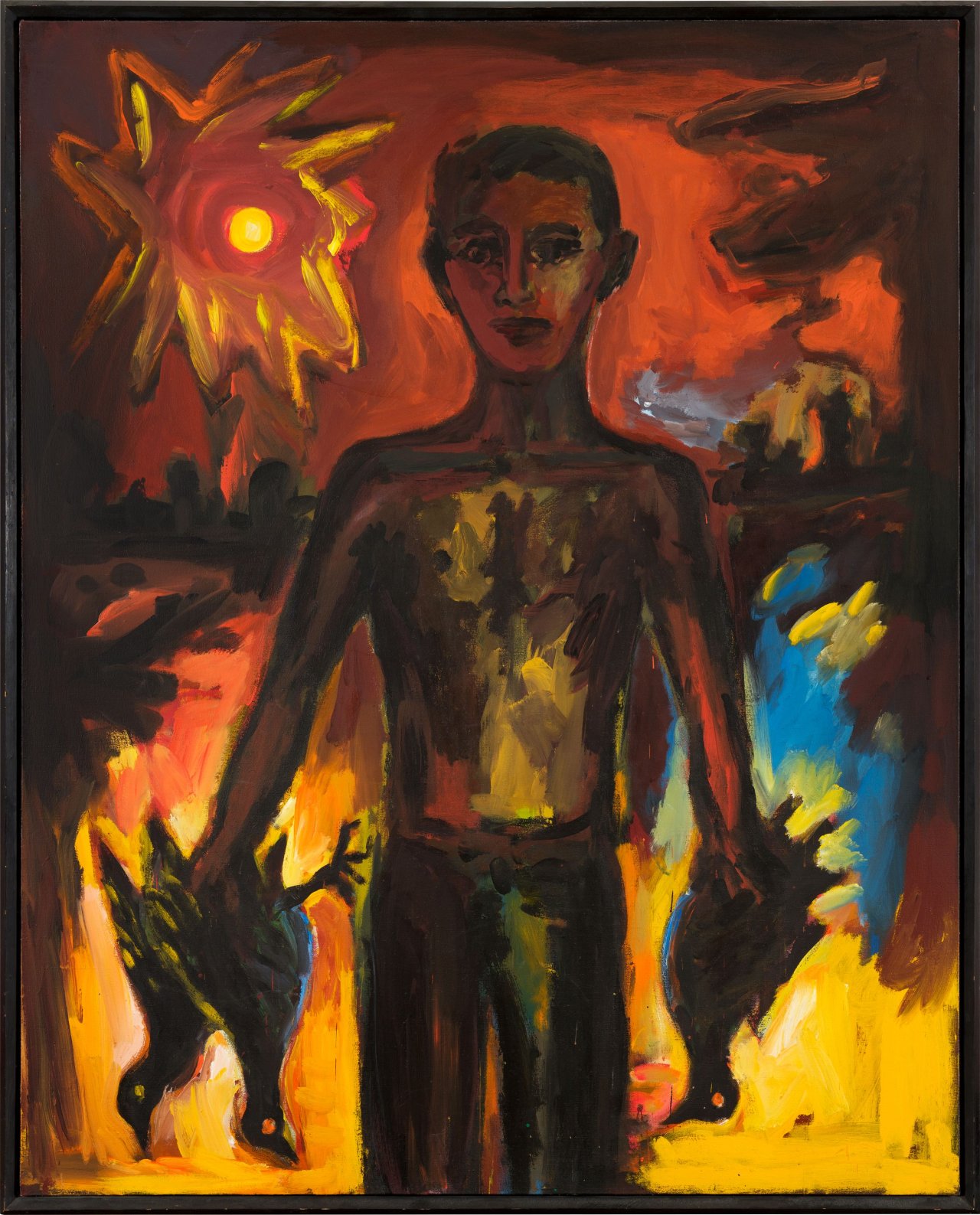 Auf diesem Bild ist das folgende Kunstwerk zu sehen: Helmut Middendorf. „Junge mit Vögeln“. 1987.
