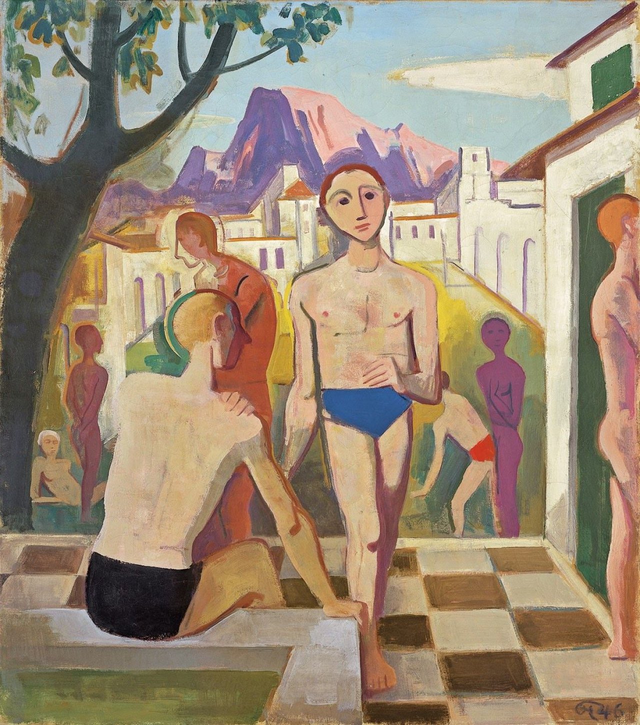 Auf diesem Bild ist das folgende Kunstwerk zu sehen: Karl Hofer. „Im Süden“. 1946.