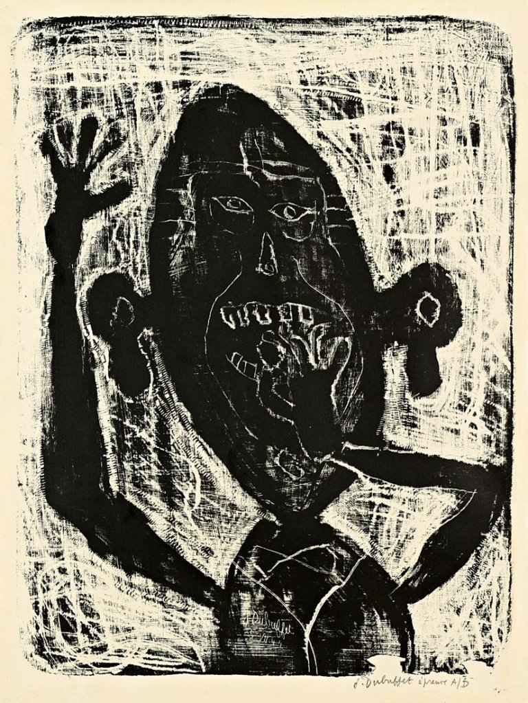 Auf diesem Bild ist das folgende Kunstwerk zu sehen: Jean Dubuffet. „Homme mangeant une petit pierre“. 1944.