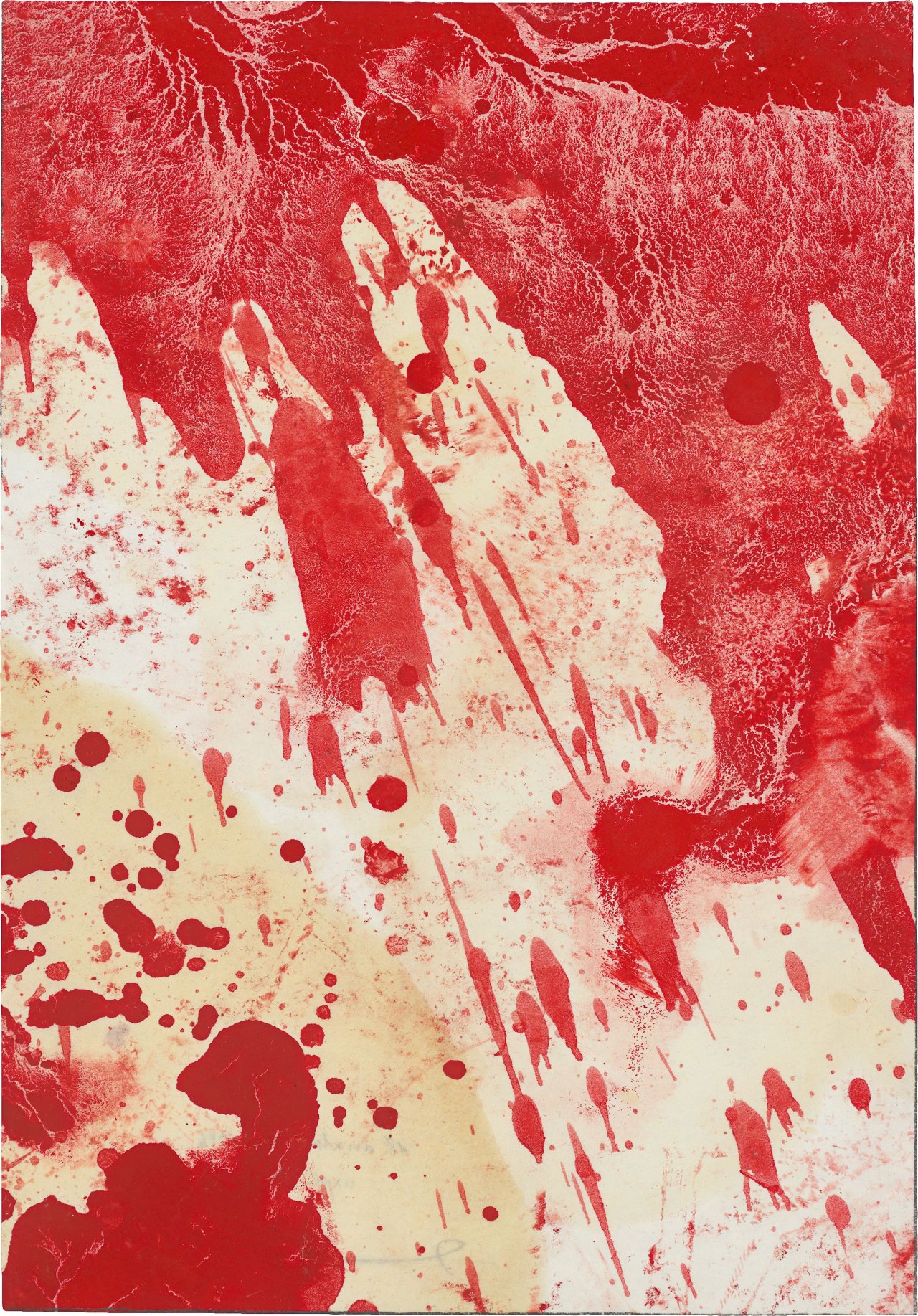 Auf diesem Bild ist das folgende Kunstwerk zu sehen: Hermann Nitsch. „18. Malaktion“. 1986.