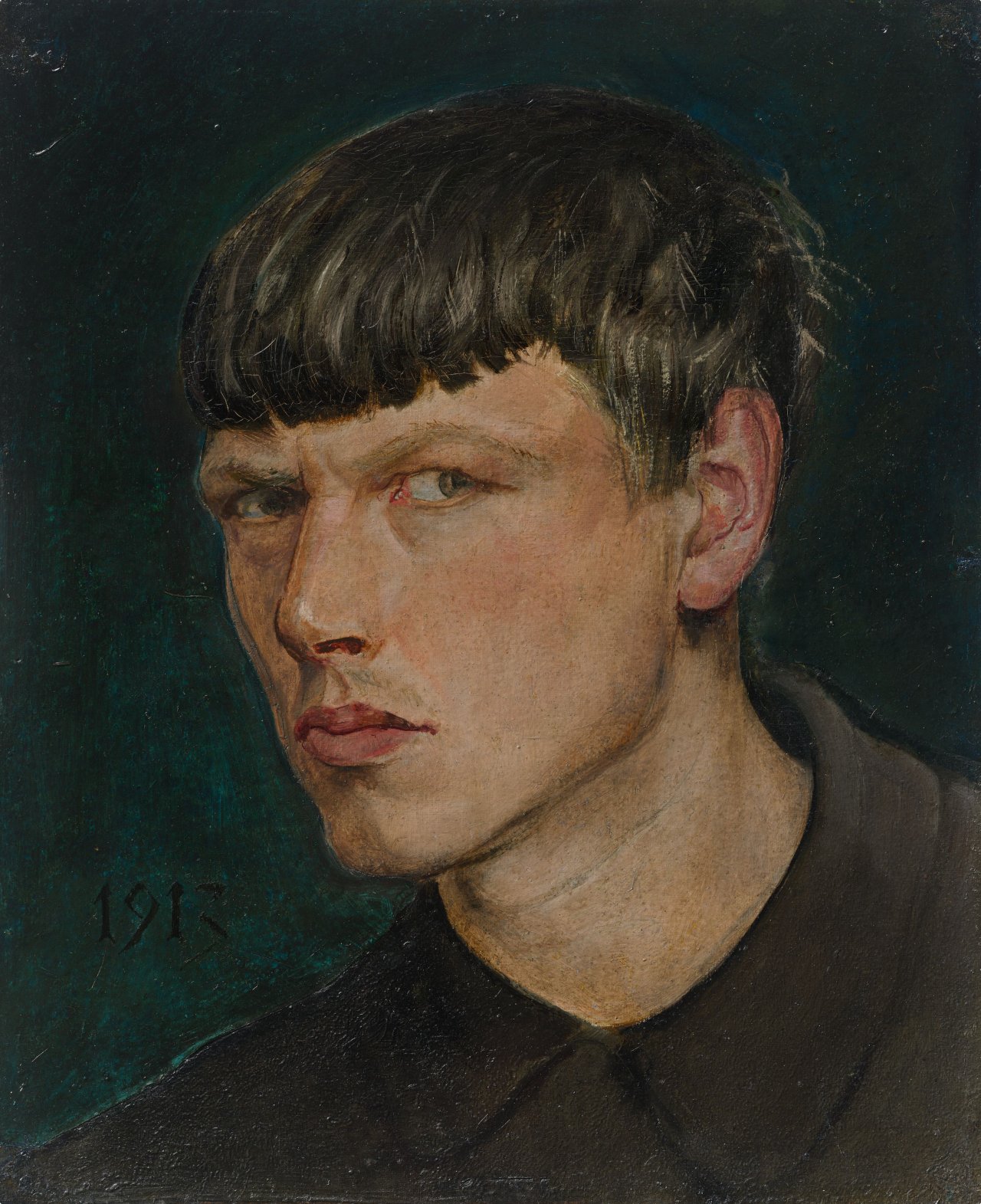 Auf diesem Bild ist das folgende Kunstwerk zu sehen: Otto Dix. „Selbstbildnis“. 1913.