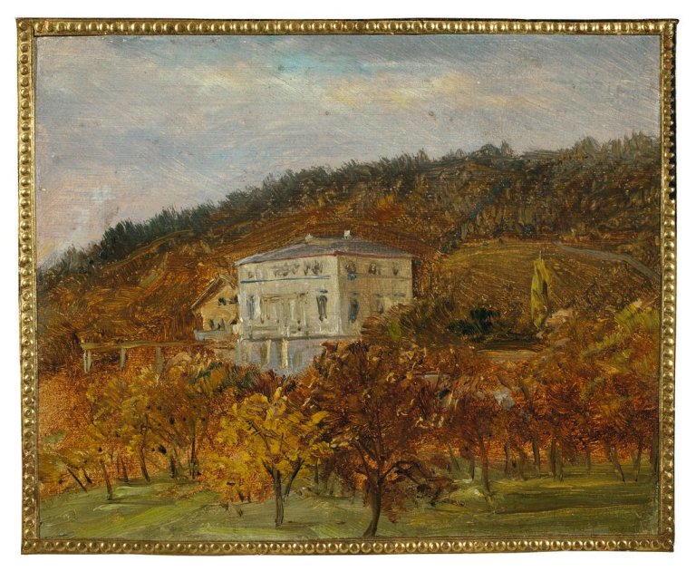This picture shows the following artwork: Carl Gustav Carus. „Villa am Hang“. After 1850.