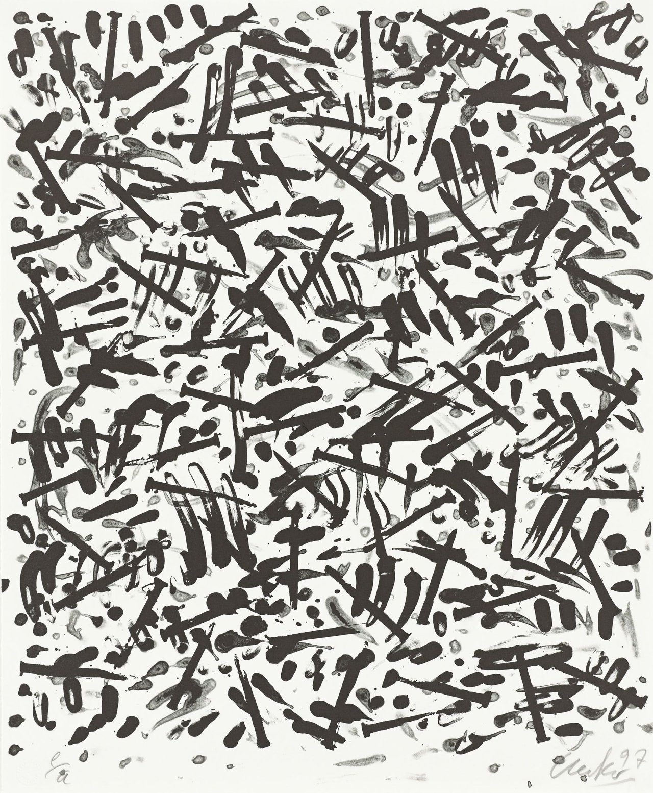 Auf diesem Bild ist das folgende Kunstwerk zu sehen: Günther Uecker. „Archäologie des Reisens“. 1997.