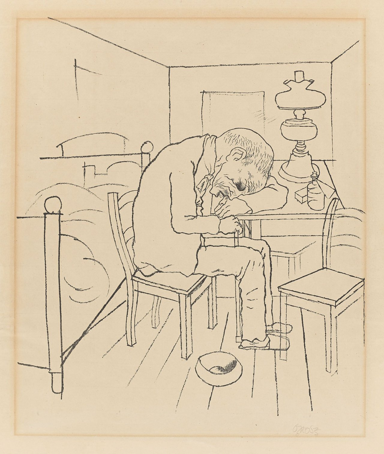 This picture shows the following artwork: George Grosz. „Schwimme, wer schwimmen kann, und wer zu plump ist, geh' unter“. 1921.