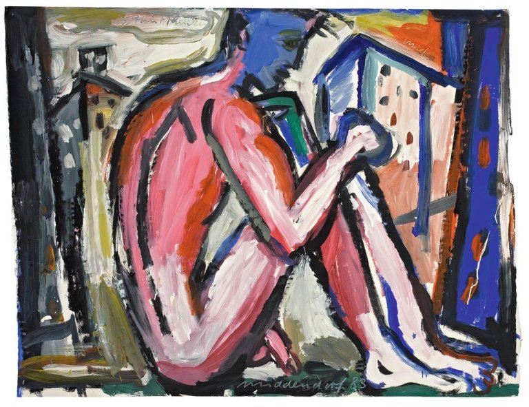 Auf diesem Bild ist das folgende Kunstwerk zu sehen: Helmut Middendorf. Sitzender. 1983.