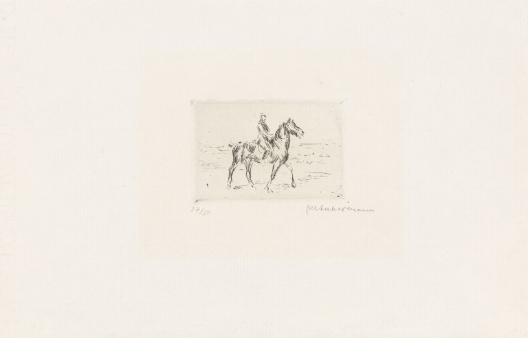 Auf diesem Bild ist das folgende Kunstwerk zu sehen: Max Liebermann. „Der Reiter am Strande“. 1911.