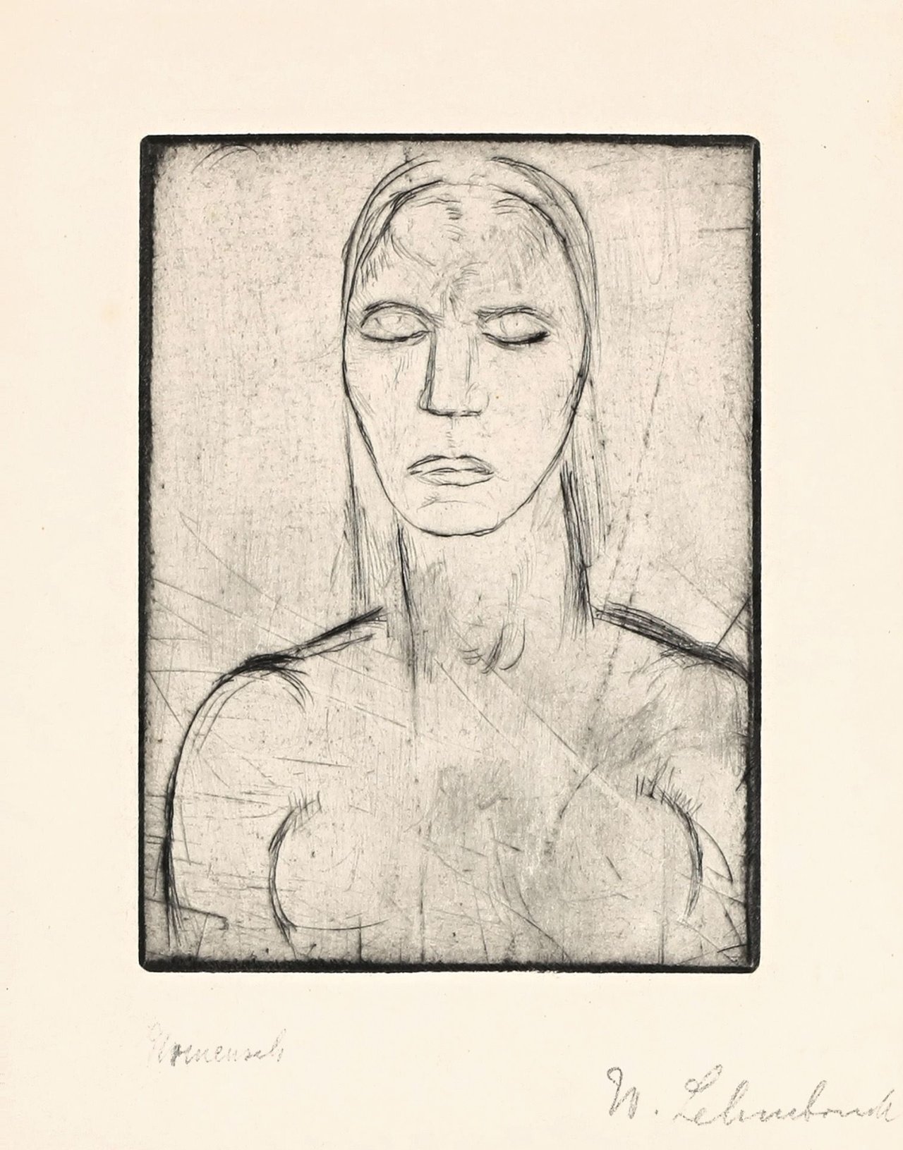 This picture shows the following artwork: Wilhelm Lehmbruck. „Urmensch (Brustbild)“. 1913.