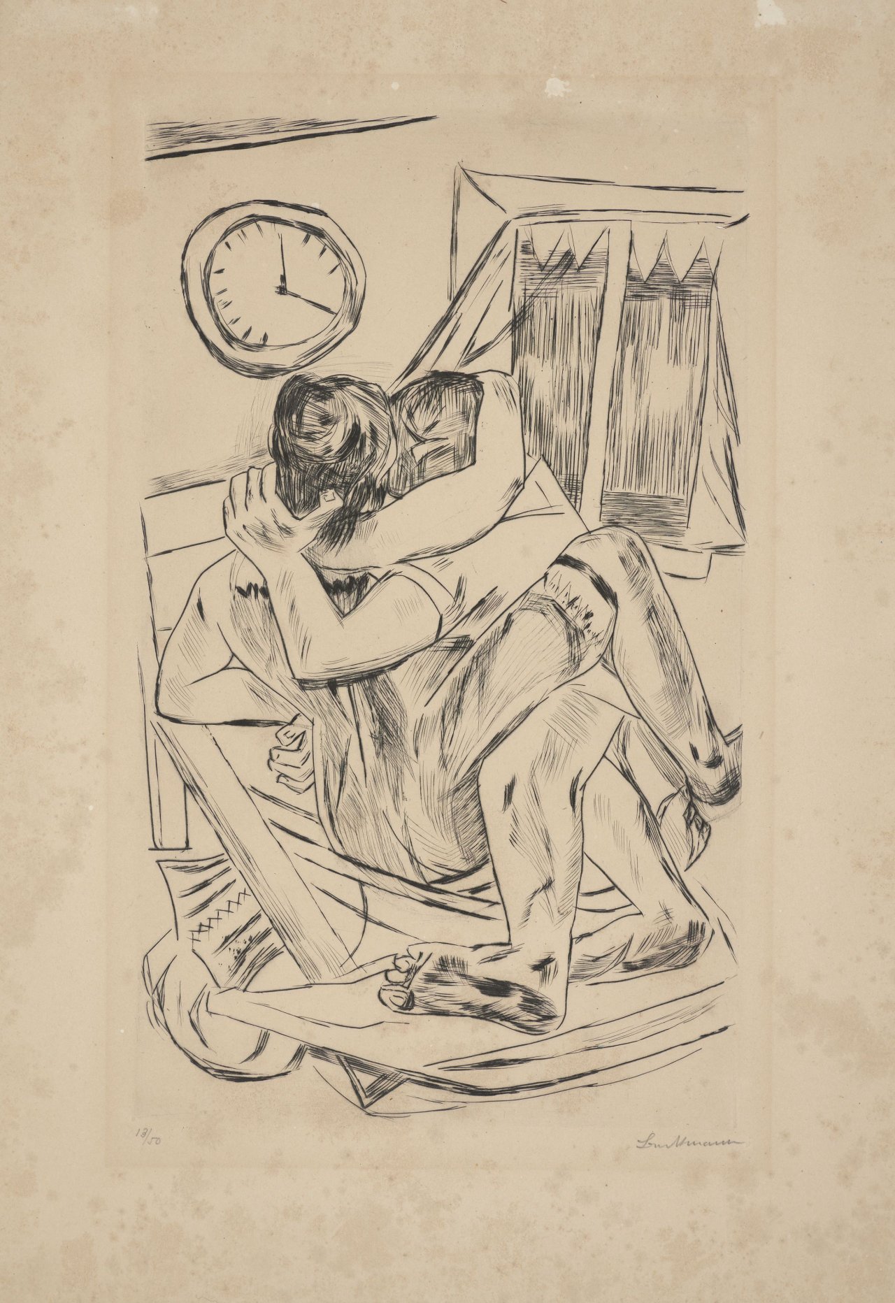 Auf diesem Bild ist das folgende Kunstwerk zu sehen: Max Beckmann. „Umarmung“. 1922.