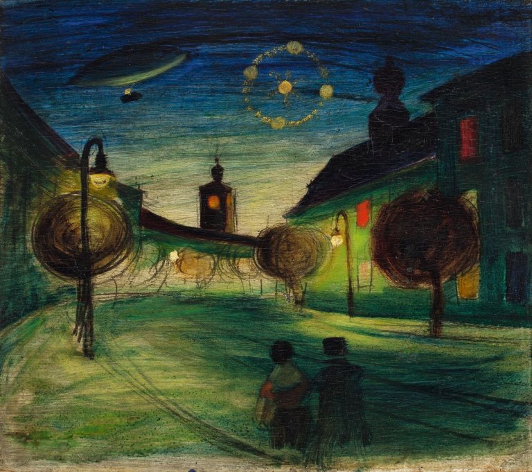 Auf diesem Bild ist das folgende Kunstwerk zu sehen: Werner Heldt. Nächtliches Berlin. 1920er Jahre.