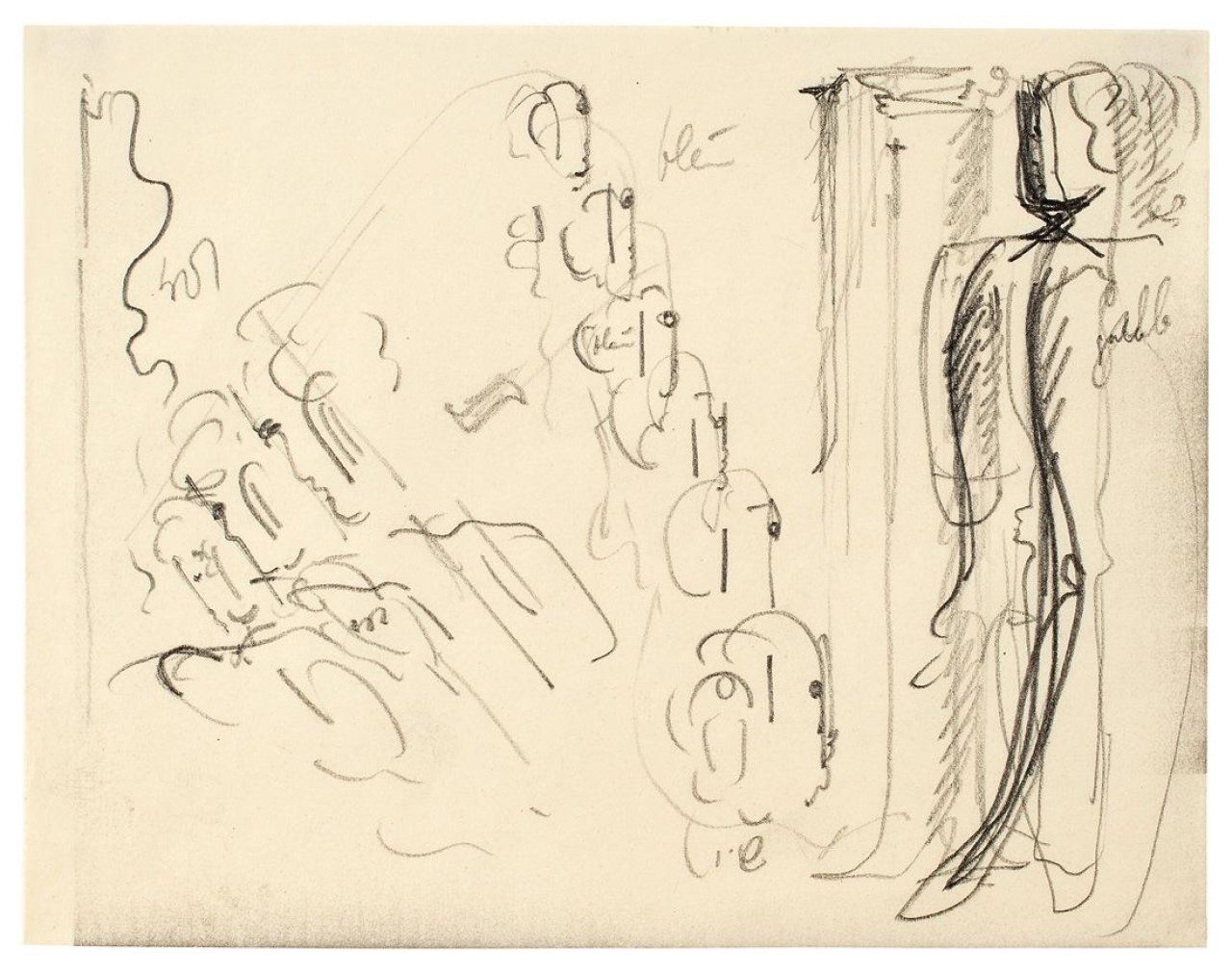 Auf diesem Bild ist das folgende Kunstwerk zu sehen: Oskar Schlemmer. Figurenstudie.