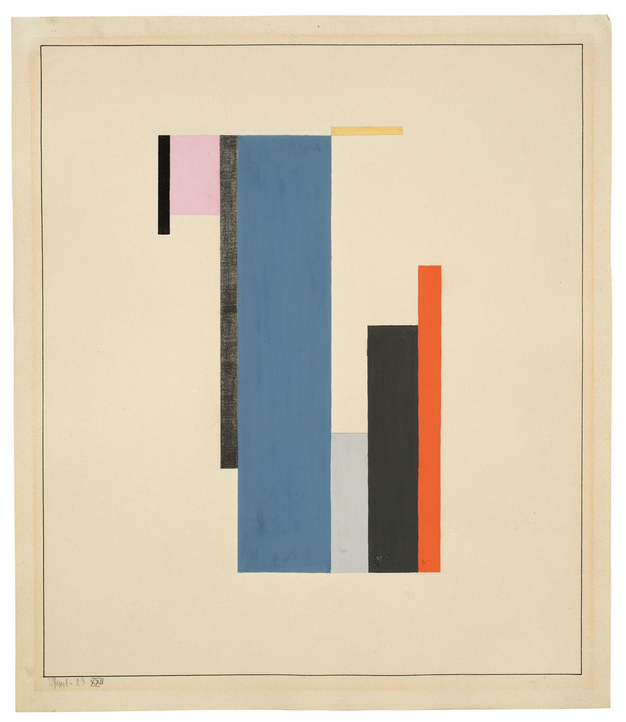 Auf diesem Bild ist das folgende Kunstwerk zu sehen: Walter Dexel. „1923 XXII“ oder „Blaue Senkrechte“. 1923.