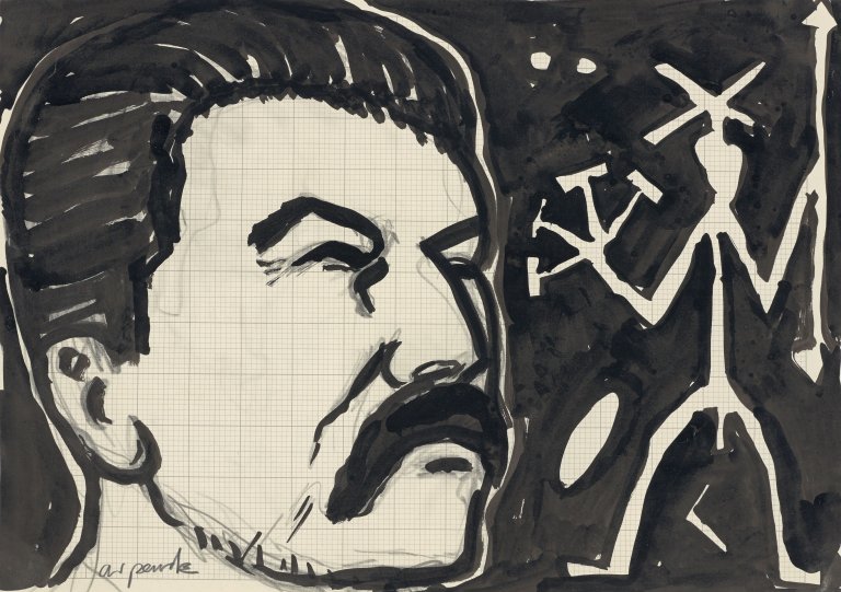 Auf diesem Bild ist das folgende Kunstwerk zu sehen: A.R. Penck. Stalin. 1986.