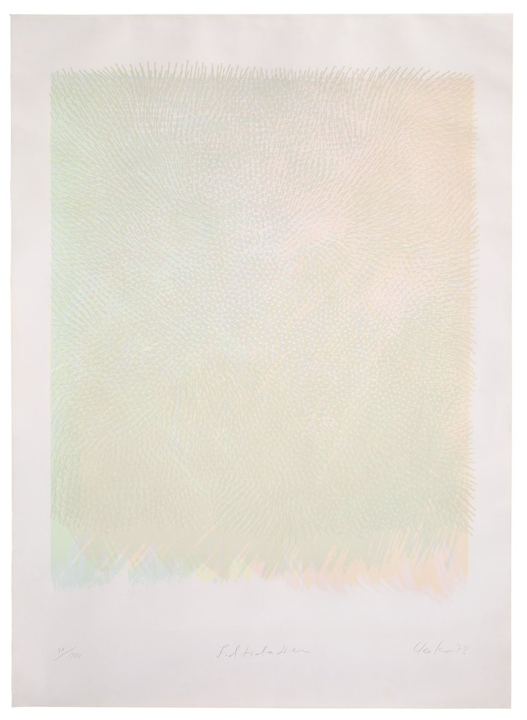 Auf diesem Bild ist das folgende Kunstwerk zu sehen: Günther Uecker. „Lichtschatten“. 1972.