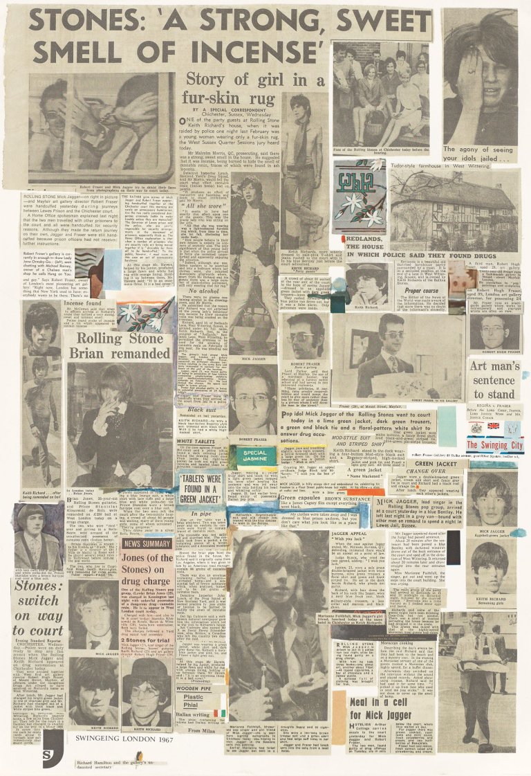Auf diesem Bild ist das folgende Kunstwerk zu sehen: Richard Hamilton. „Swingeing London“. 1968.