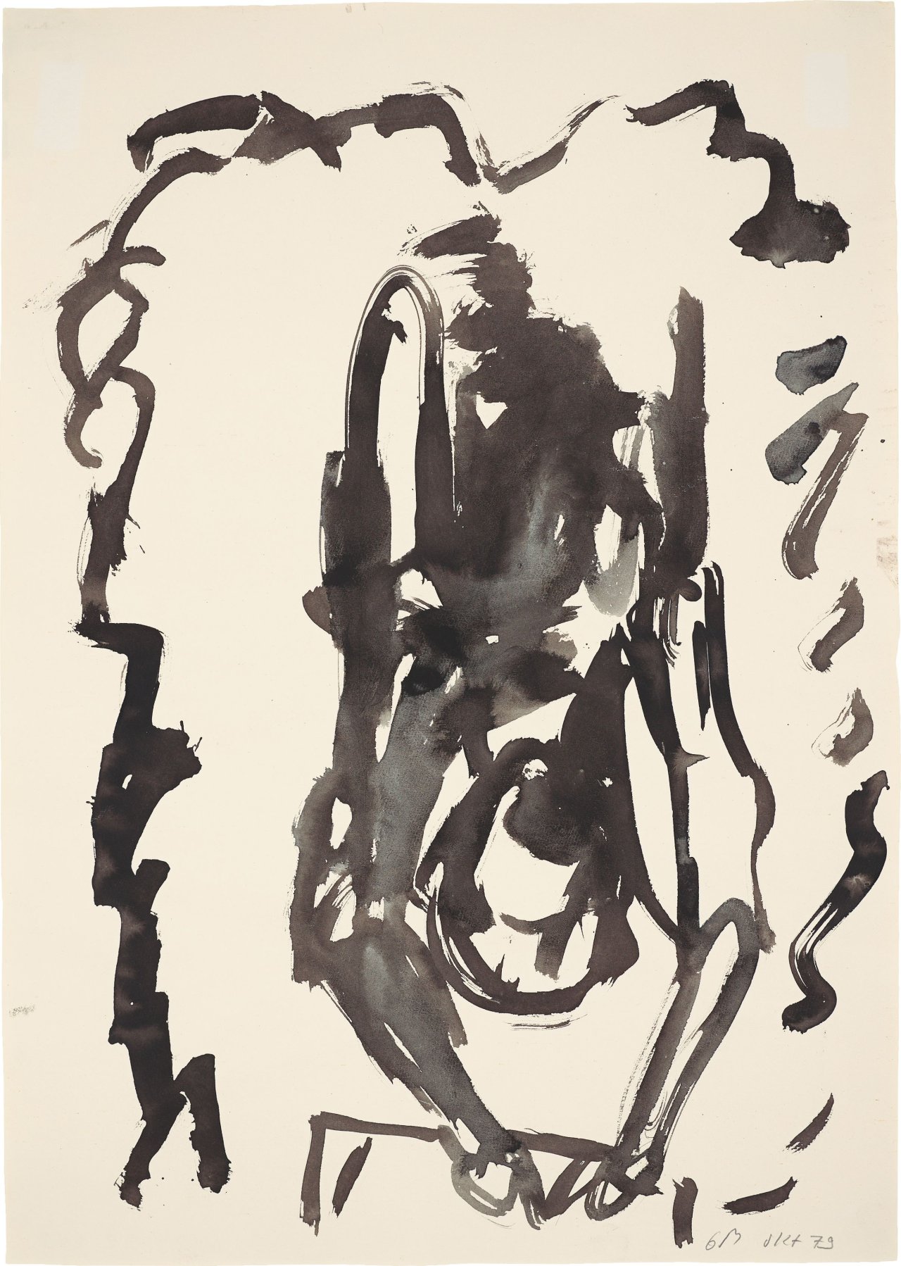 This picture shows the following artwork: Georg Baselitz. Untitled (urban scene). 1979.