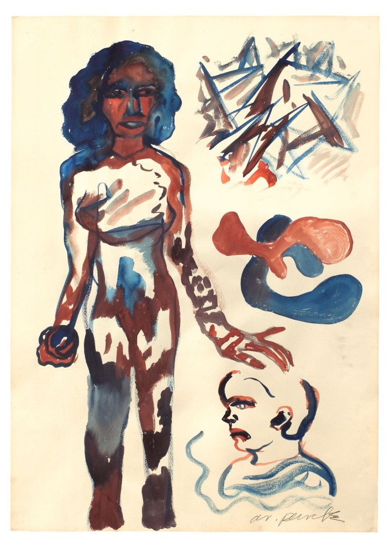 Auf diesem Bild ist das folgende Kunstwerk zu sehen: A.R. Penck. Ohne Titel. 1975.