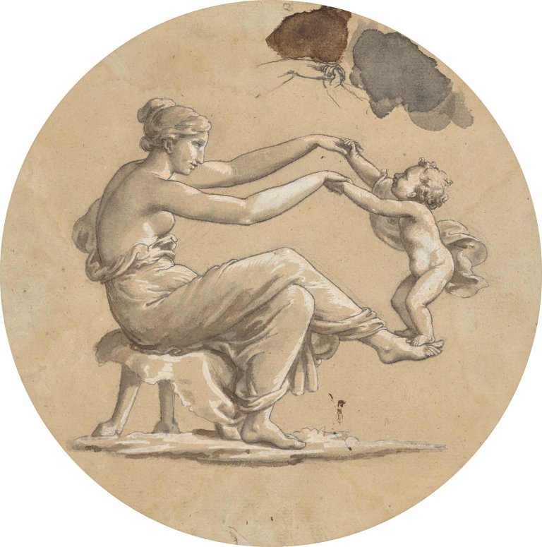 Auf diesem Bild ist das folgende Kunstwerk zu sehen: Erwin Speckter. „Faunenfamilie“. Um 1835.