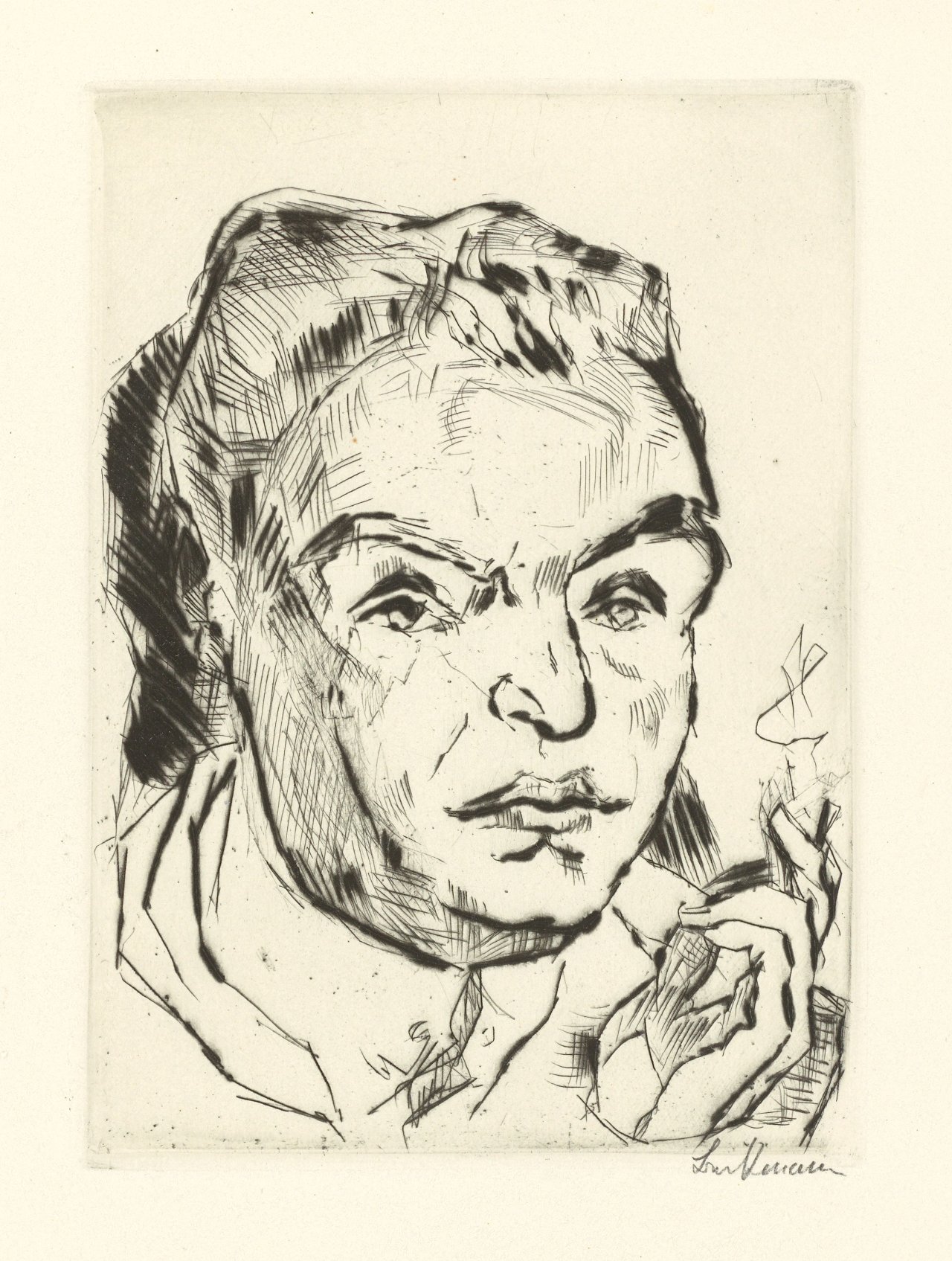 Auf diesem Bild ist das folgende Kunstwerk zu sehen: Max Beckmann. „Bildnis Kasimir Edschmid“. 1917.