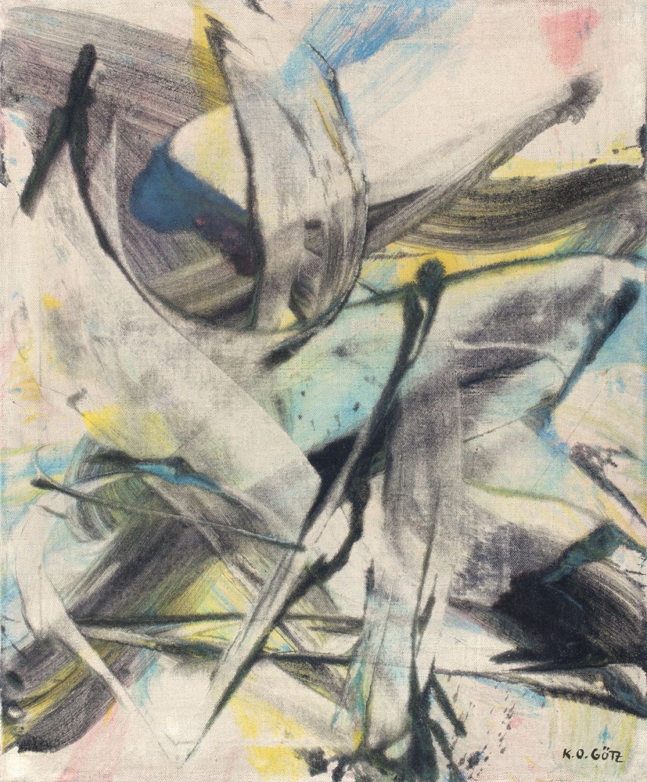 Auf diesem Bild ist das folgende Kunstwerk zu sehen: Karl Otto Götz. Ohne Titel. 1954.