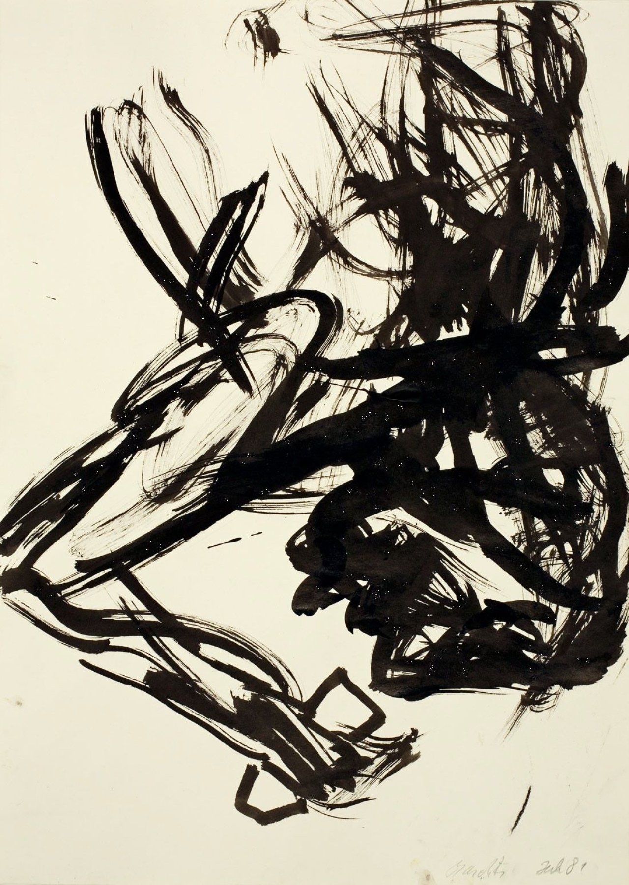 This picture shows the following artwork: Georg Baselitz. Ohne Titel (Trinker). 1981.