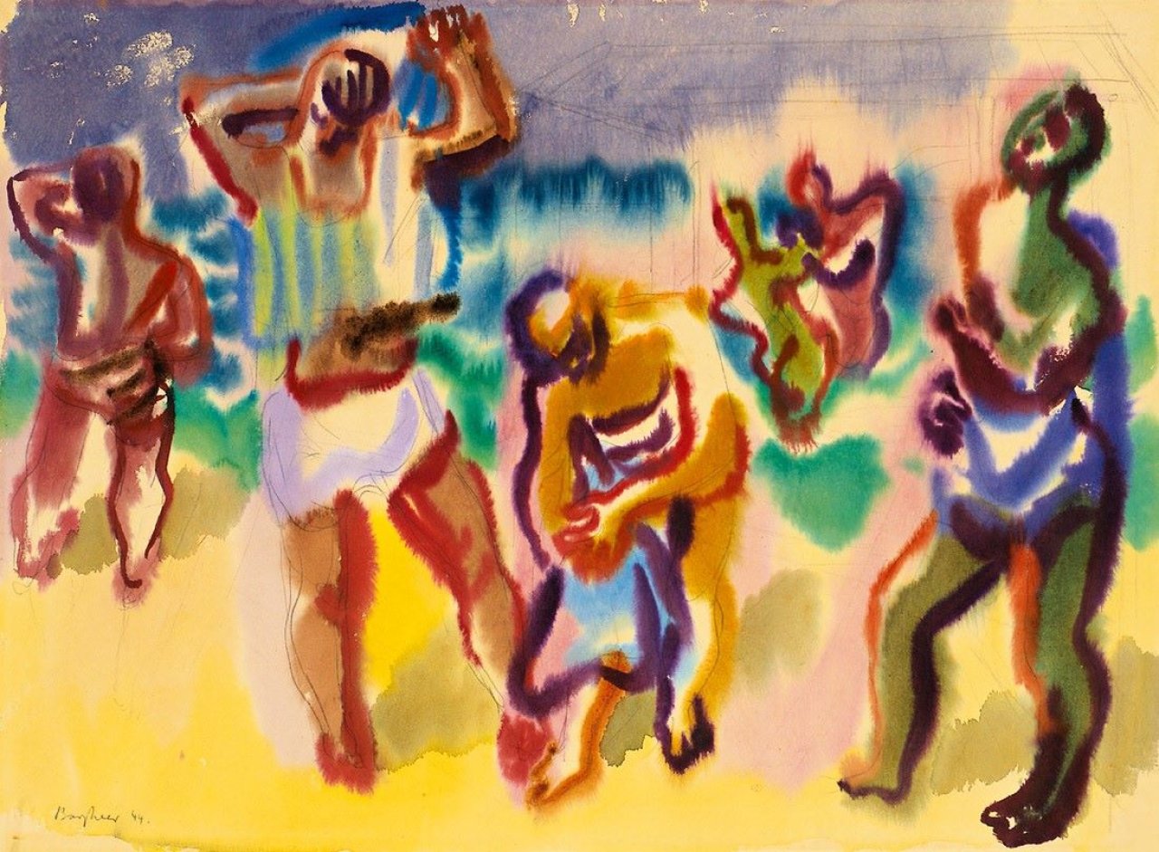 This picture shows the following artwork: Eduard Bargheer. „Badende bei Sturm“. 1944.