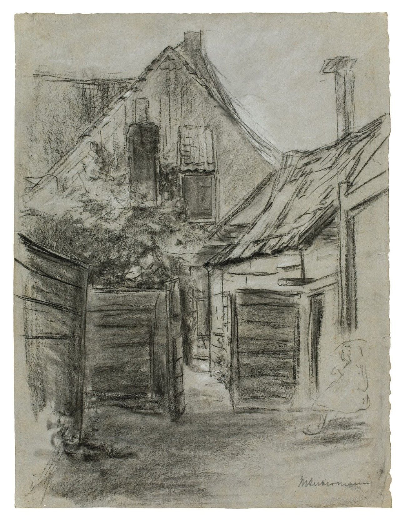 This picture shows the following artwork: Max Liebermann. Hof in Katwijk. Circa 1890.