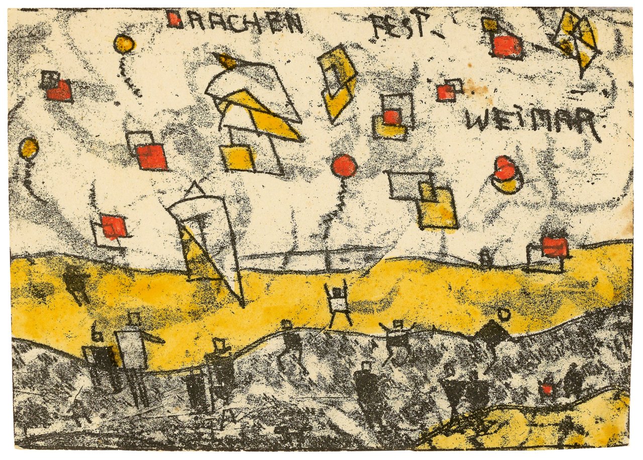 Auf diesem Bild ist das folgende Kunstwerk zu sehen: Ludwig Hirschfeld-Mack. „Drachen Fest Weimar“. 1922.
