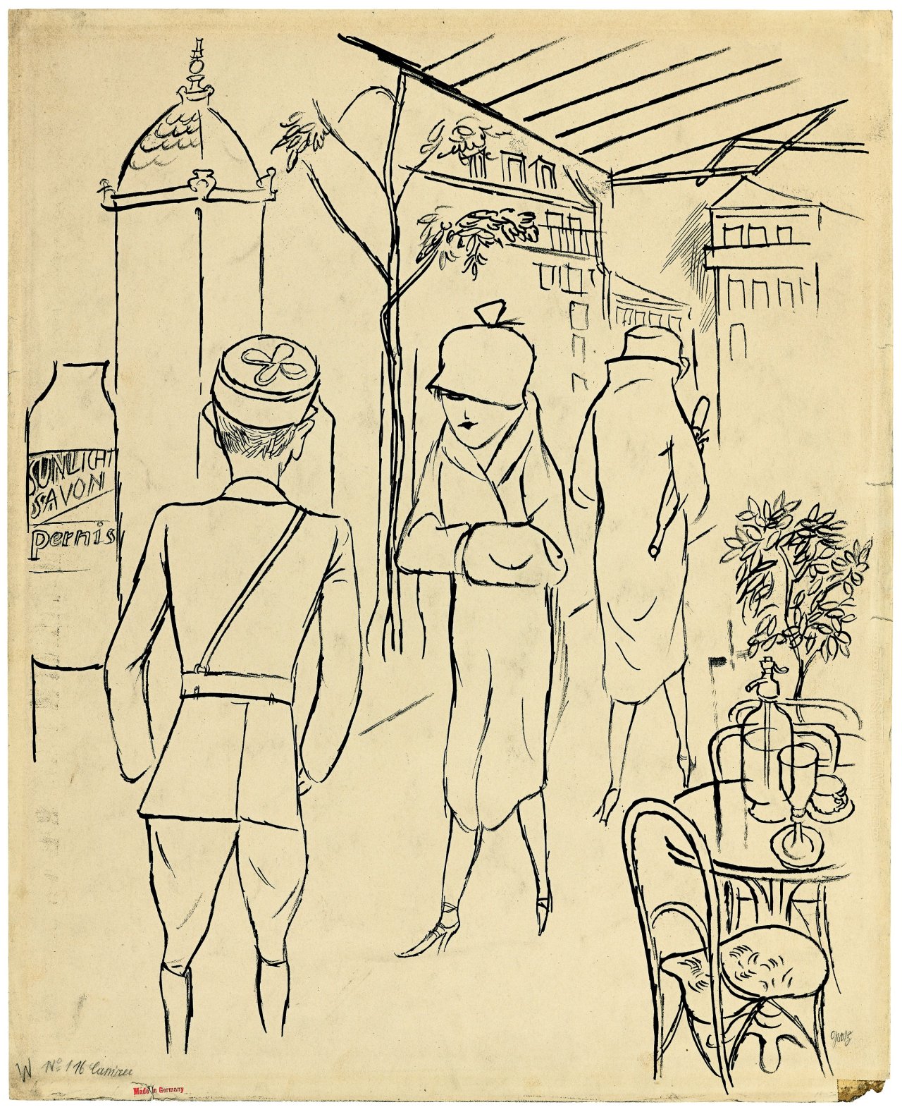 Auf diesem Bild ist das folgende Kunstwerk zu sehen: George Grosz. „Passanten, Paris“. 1924.