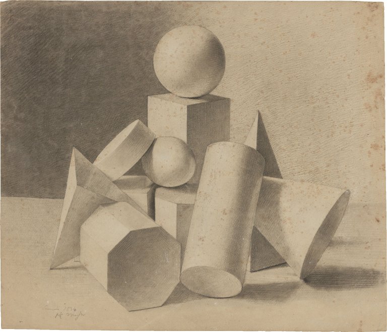 Auf diesem Bild ist das folgende Kunstwerk zu sehen: Bernhard Fries. Geometrische Figuren III.