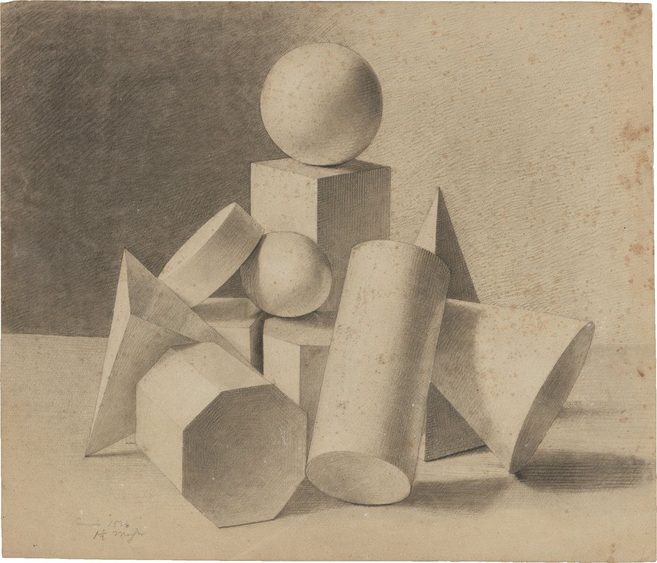 This picture shows the following artwork: Bernhard Fries. Geometric figures III.