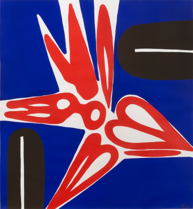This picture shows the following artwork: Ernst Wilhelm Nay. ”Metablau”. 1969.