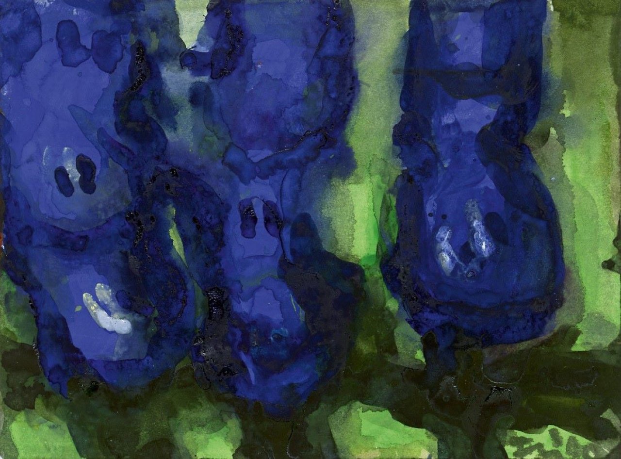 This picture shows the following artwork: Klaus Fußmann. Blaue Blüten. 1990.