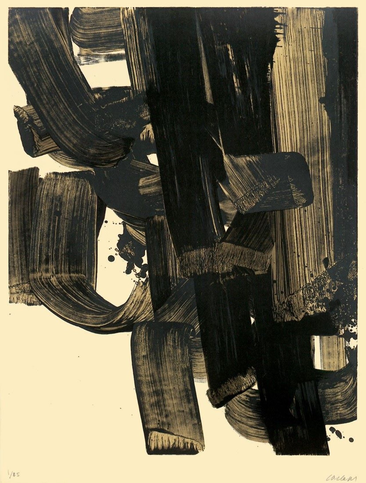 This picture shows the following artwork: Pierre Soulages. „Lithographie No. 20a“. 1969.
