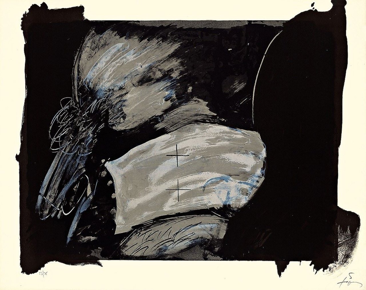 This picture shows the following artwork: Antoni Tàpies. „Deux Croix“. 1982.